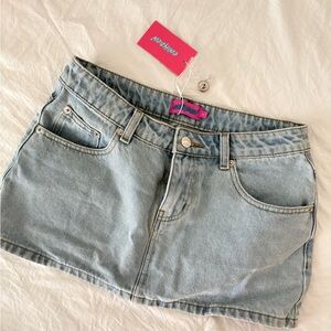 Light Blue Denim Mini Skirt Edikted